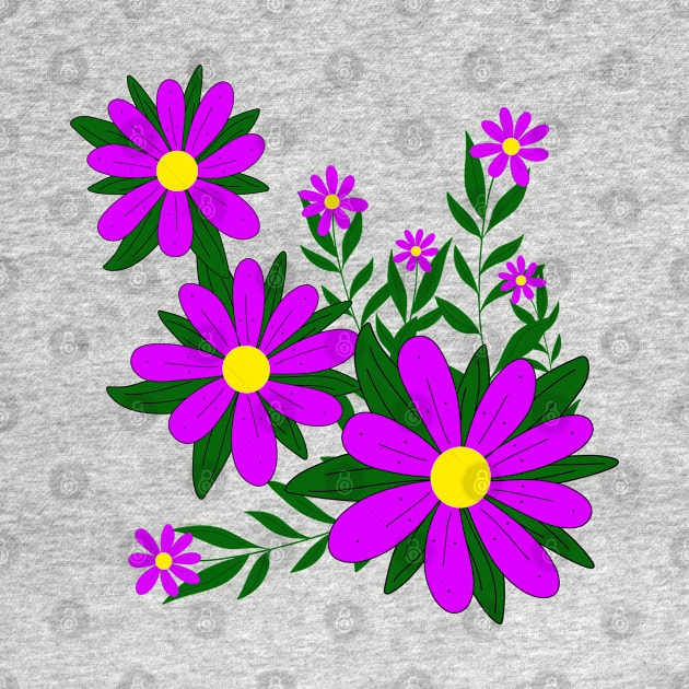 floral pattern blooming flower tendril daisy blooms by rh_naturestyles